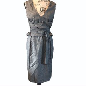 Valentino Roma grey tie front sleeveless dress
